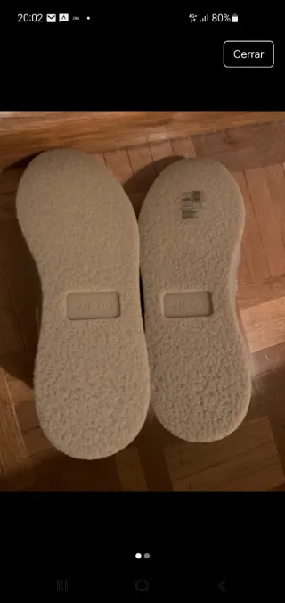 Zapatillas H&M Piel Beige Suela Gruesa