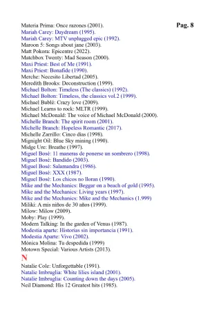 CD'S originales. Listado No 2, Más de 600 Títulos.