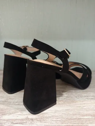 Sandalias tacón negras talla 40