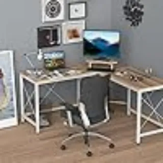 Escritorio esquinero madera y metal