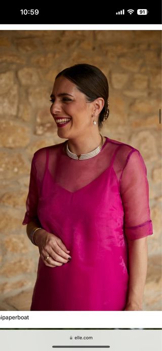 Blusa organza rosa y morada