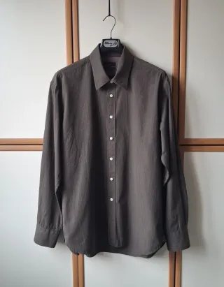 Camicia Uomo XXL 100% Cotone Marrone