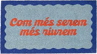 FISURA - Zerbino ingresso casa "com més serem" di cocco con base antiscivolo in PVC. Zerbino originale blu e rosso.