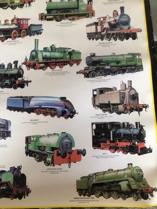 Láminas antiguas trenes RENFE acuarela