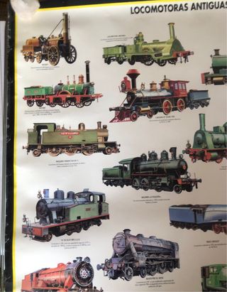 Láminas antiguas trenes RENFE acuarela