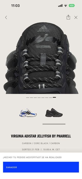 Adidas Pharrell Jellyfish Negras Talla 46 2/3