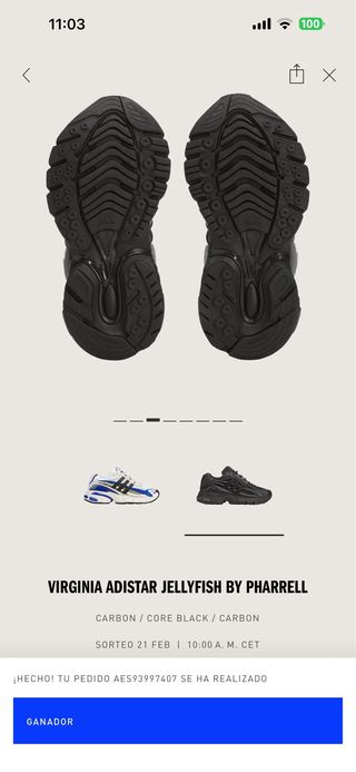 Adidas Pharrell Jellyfish Negras Talla 46 2/3