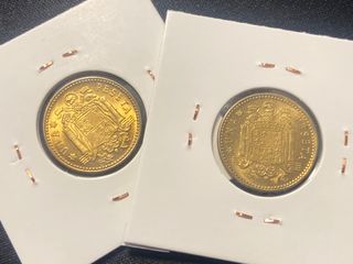x2 monedas 1 Peseta 1953 *56 SC S/C Franco España