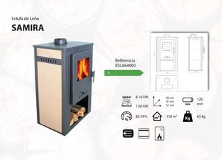 Estufa de leña SAMIRA 10.56 kW BAR1014