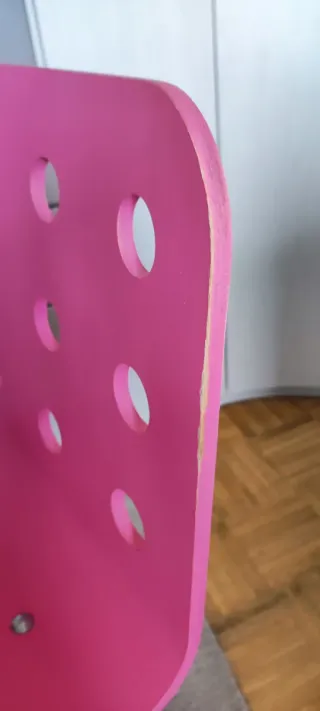 Silla de escritorio infantil rosa y gris