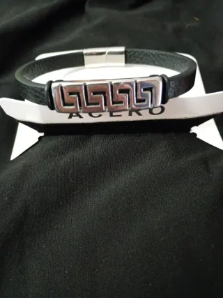 Pulsera Hombre Cuero y Acero