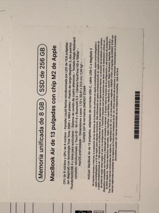 MacBook Air M2 13” 2023 Plata