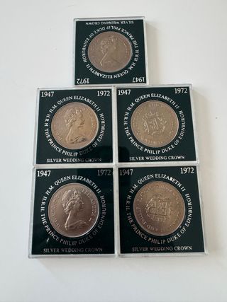 Monedas Boda Plata Príncipe Felipe 1947-1972