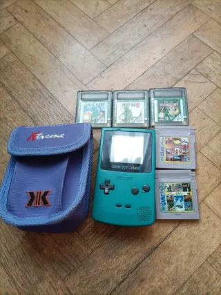 Consola Game Boy Color Verde con Funda y Juegos