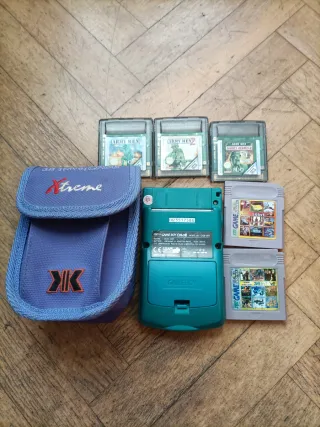 Consola Game Boy Color Verde con Funda y Juegos