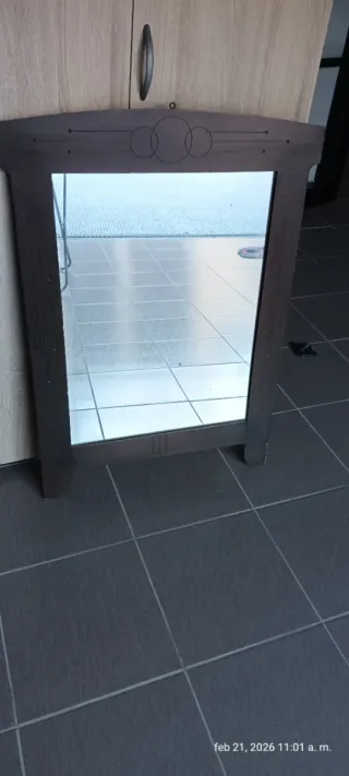 Espejo Marco Madera Antiguo