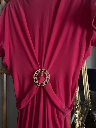 Vestido fiesta Cherubina rojo talla L coral frambu