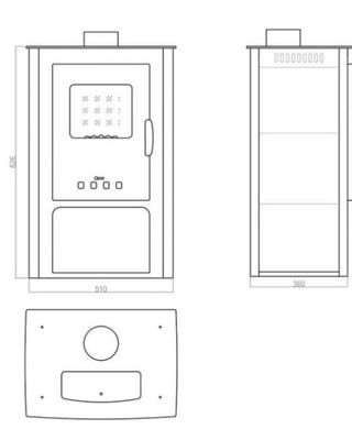 Estufa de leña nueva SAMIRA 10.56 kW ESL664002GRA