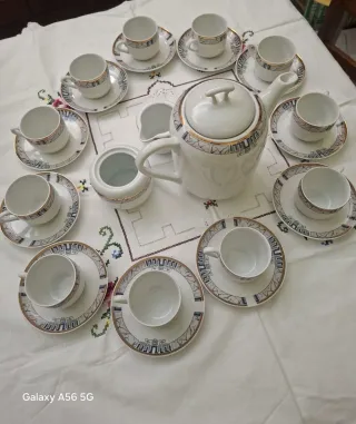 Set Caffè Porcellana Oro e Bianco