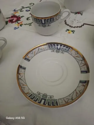 Set Caffè Porcellana Oro e Bianco