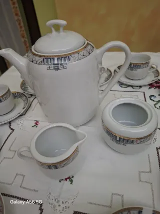 Set Caffè Porcellana Oro e Bianco