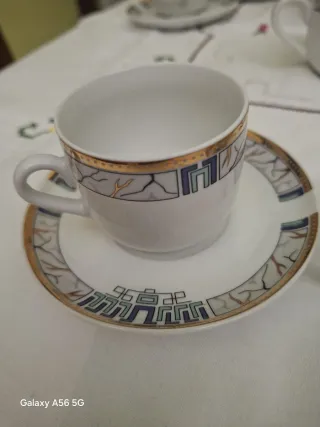 Set Caffè Porcellana Oro e Bianco