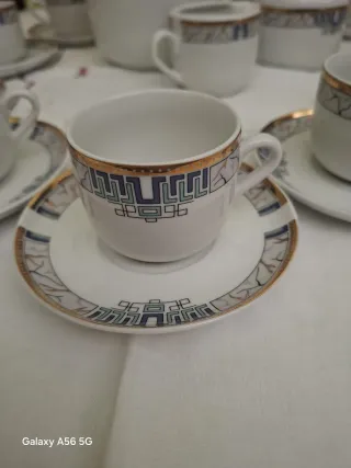 Set Caffè Porcellana Oro e Bianco