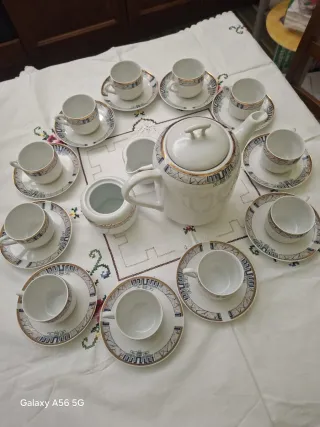 Set Caffè Porcellana Oro e Bianco