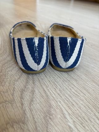 Bailarinas Zara Rayas Azul Blanco