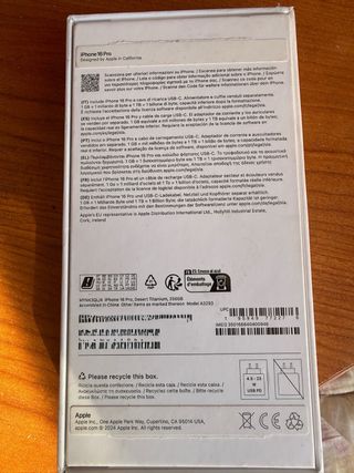 iPhone 16 Pro 256 GB Nuevo!