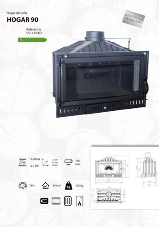 Estufa de Lena Hogar  90 Nueva  CAST1028