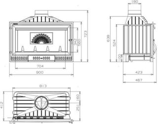 Estufa de Lena Hogar  90 Nueva  CAST1028