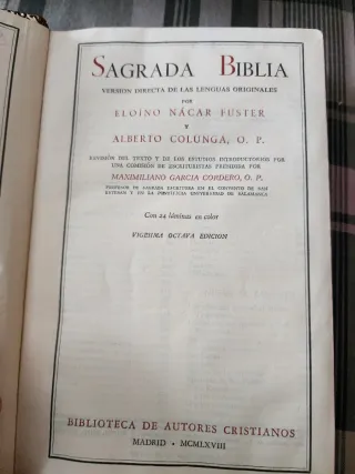 Biblia Nácar-Colunga 1966 — Edición de lujo