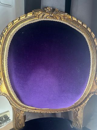 Sillón Luis XVI dorado y morado