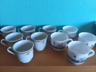 Juego de 10 tazas de porcelana