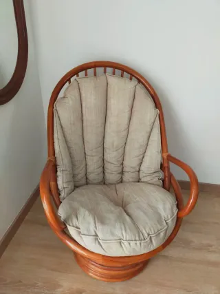 Sillón Bambú Giratorio y Balancín