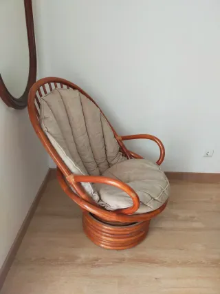 Sillón Bambú Giratorio y Balancín