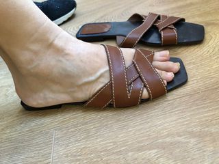 Sandalias Massimo Dutti Piel Marrón T.39