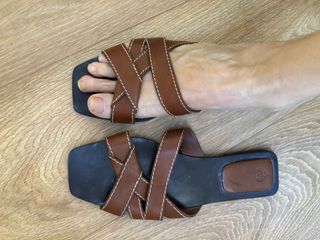 Sandalias Massimo Dutti Piel Marrón T.39