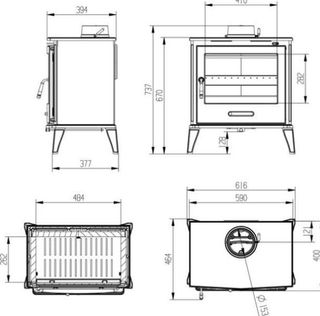 Estufa de Leña Iris 8kW Nueva CAST1010