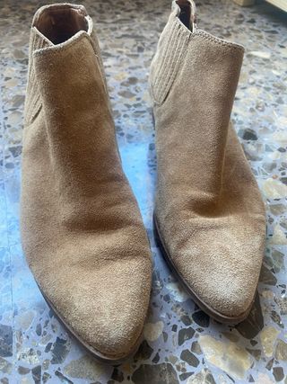 Botines Zarto Beige/Marrón Puntiagudos
