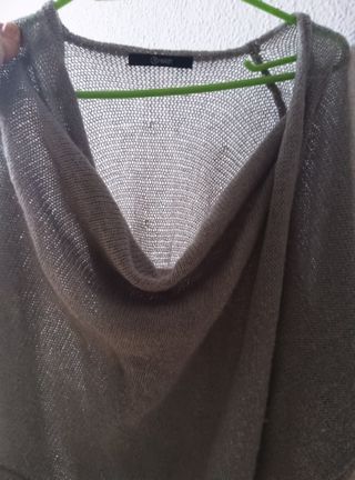 Jersey gris cruzado amplio talla única
