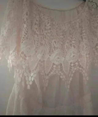 Vestido blanco verano encaje goma cintura