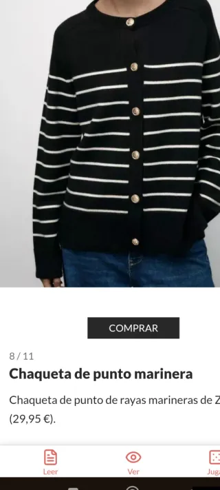 Chaqueta de punto Zara rayas