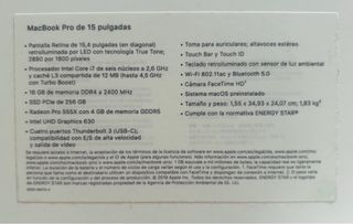 MacBook Pro i7 15,4" 2019 para reparar o piezas