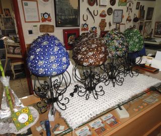 Lámpara sobremesa perlas cristal