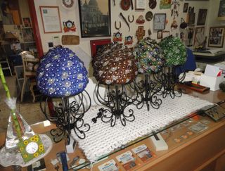 Lámpara sobremesa perlas cristal