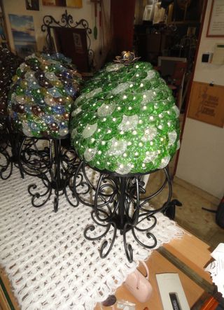 Lámpara sobremesa perlas cristal