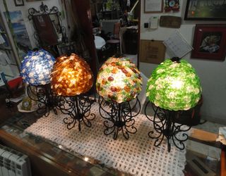 Lámpara sobremesa perlas cristal