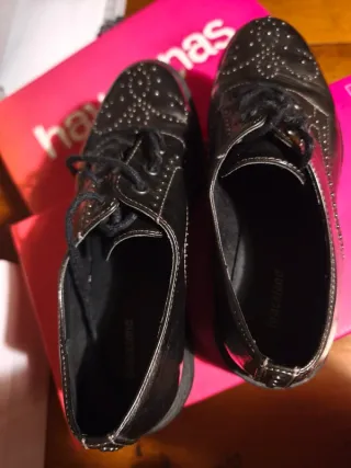 Zapatos Graceland Talla 38 Negros/Plateados